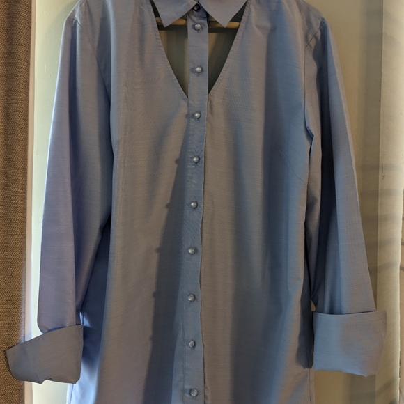 Unique  blue shirt size Large NWOT - Picture 5 of 7